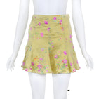 Valentino SS 2004 Floral MIni Flarę Skirt, Green