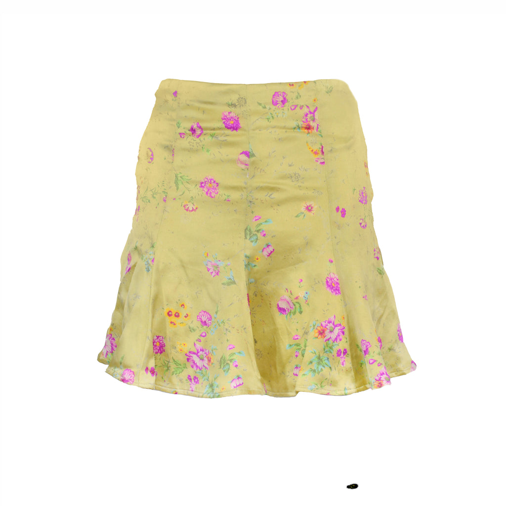 Valentino SS 2004 Floral MIni Flarę Skirt, Green