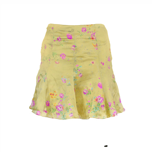 Valentino SS 2004 Floral MIni Flarę Skirt, Green