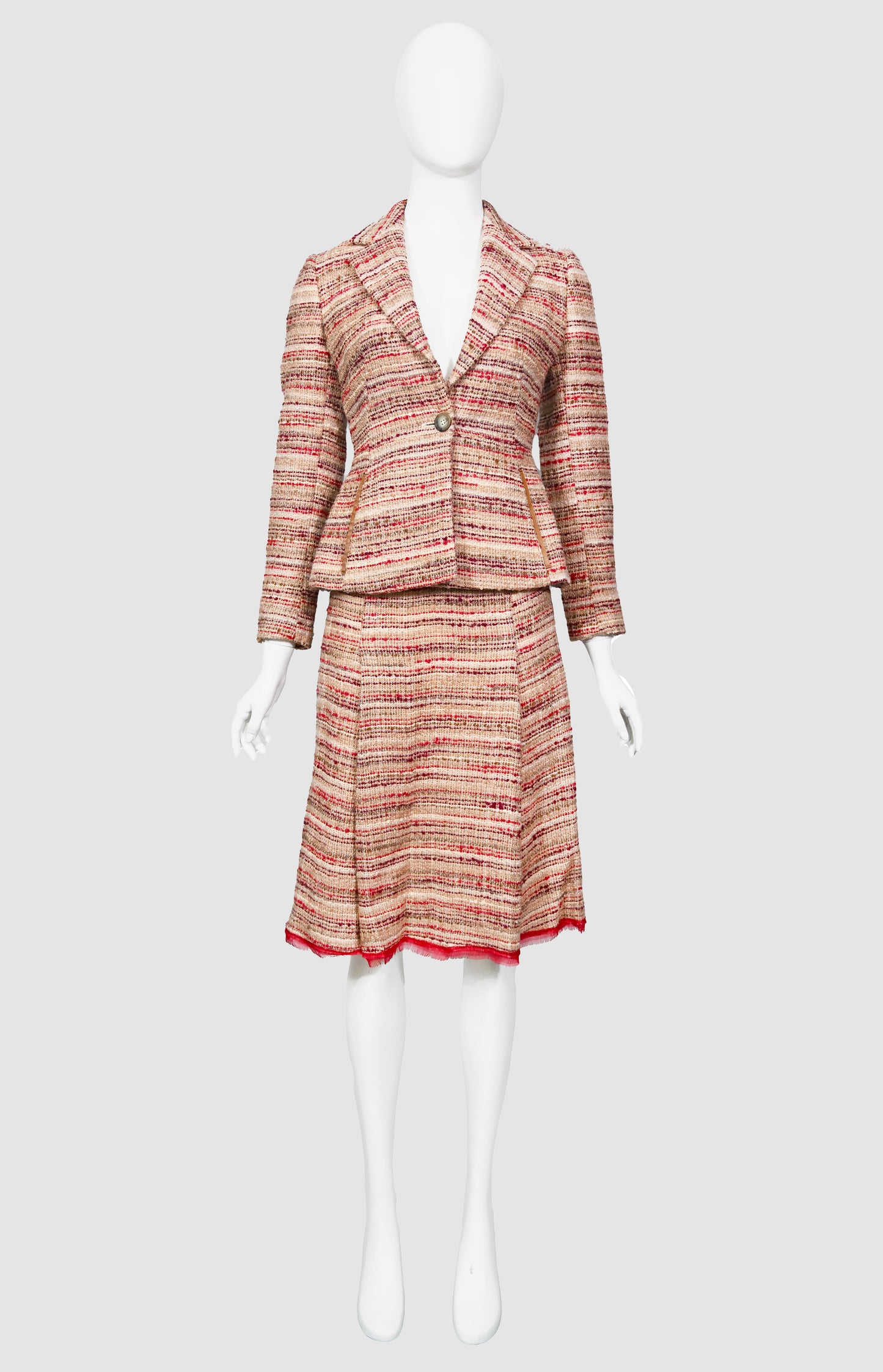 Prada FW 2000 Mohair Tweed Skirt Suit