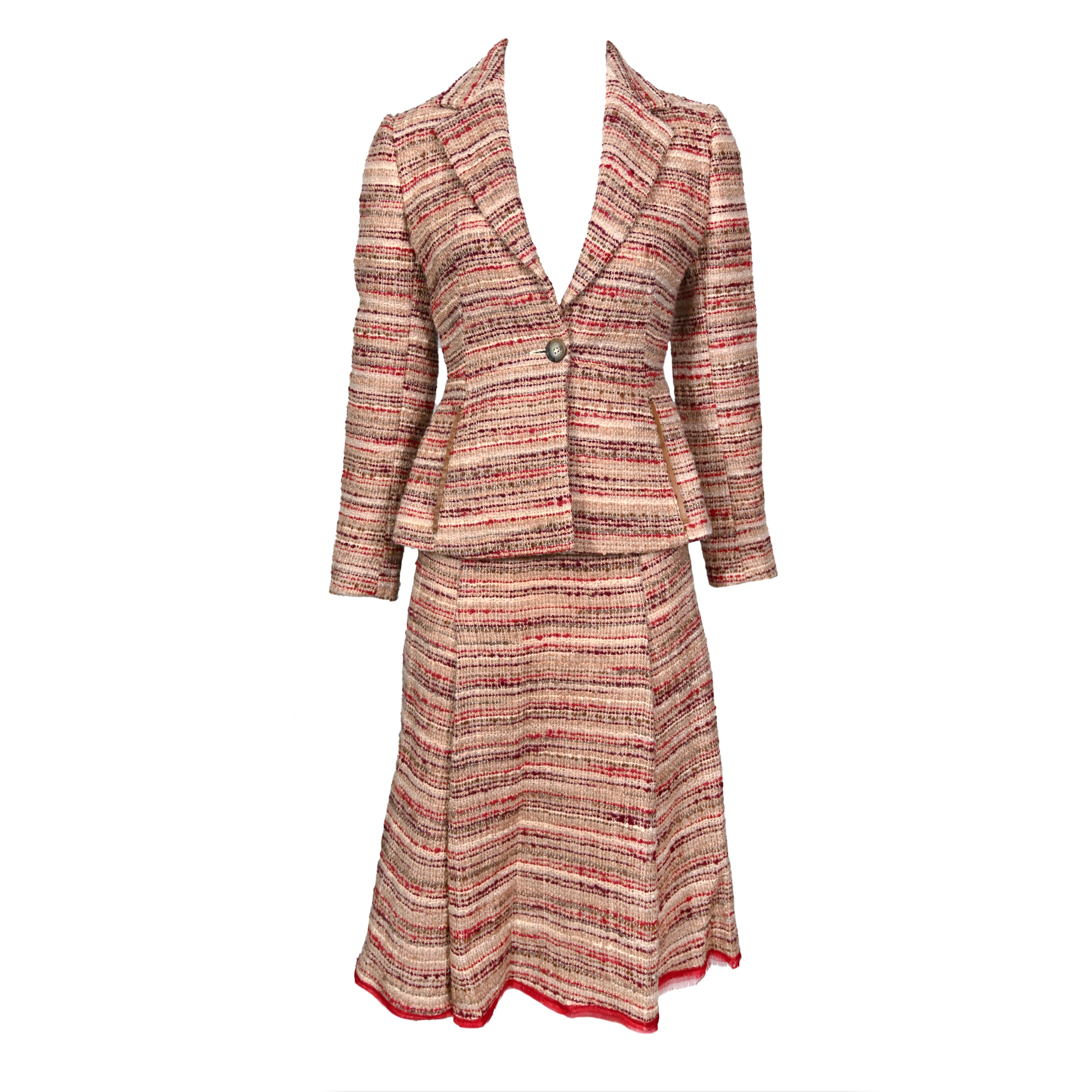 Prada FW 2000 Mohair Tweed Skirt Suit