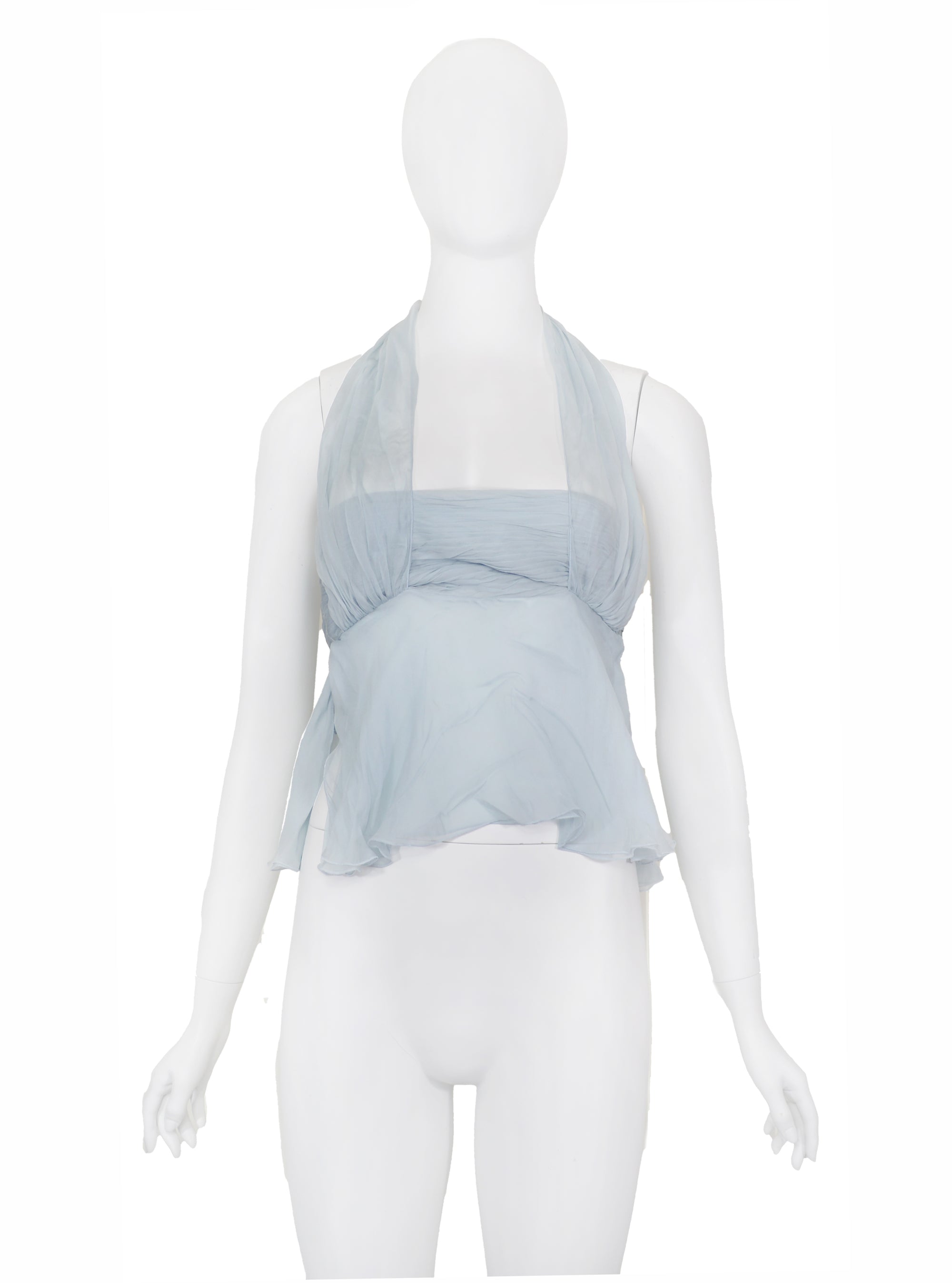 Valentino SS 2007 blue chiffon tank