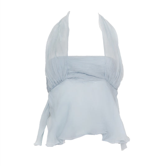 Valentino SS 2007 blue chiffon tank