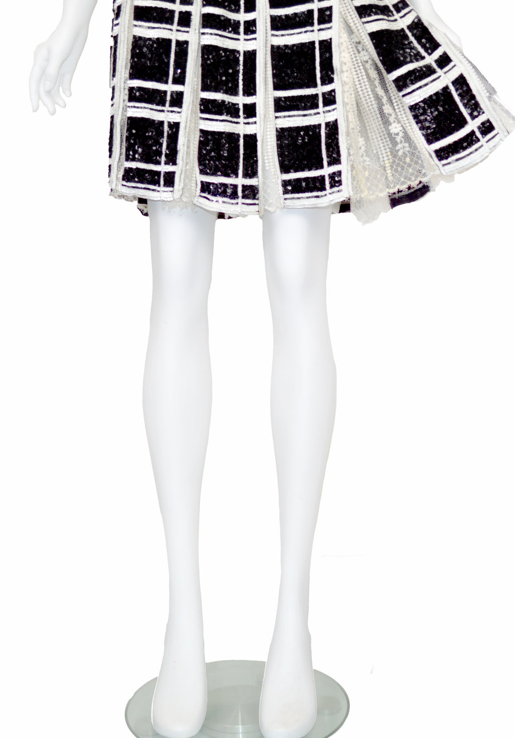 Valentino Boutique SS 1995 Sequin Embellished and Lace Skirt