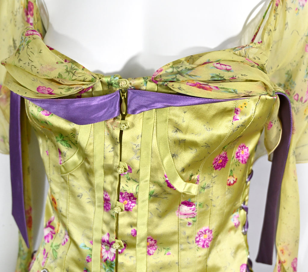 Valentino SS 2004 Floral Print Corset