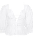 Prada SS 1993 Corset Puff Sleeve Blouse