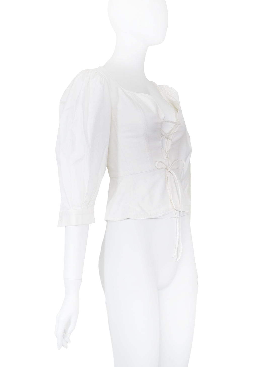 Prada SS 1993 Corset Puff Sleeve Blouse