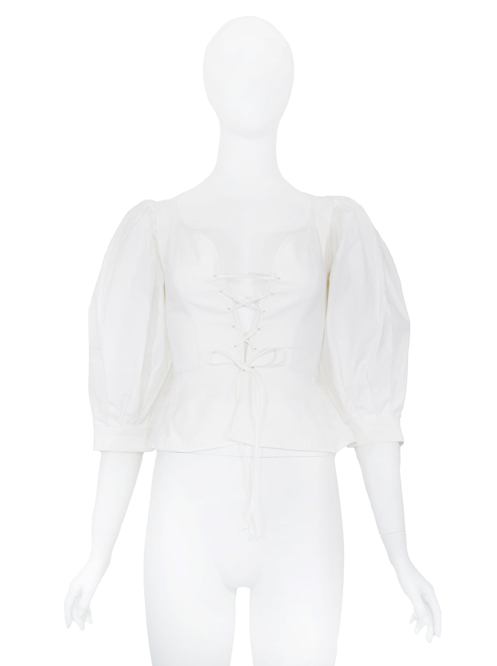 Prada SS 1993 Corset Puff Sleeve Blouse