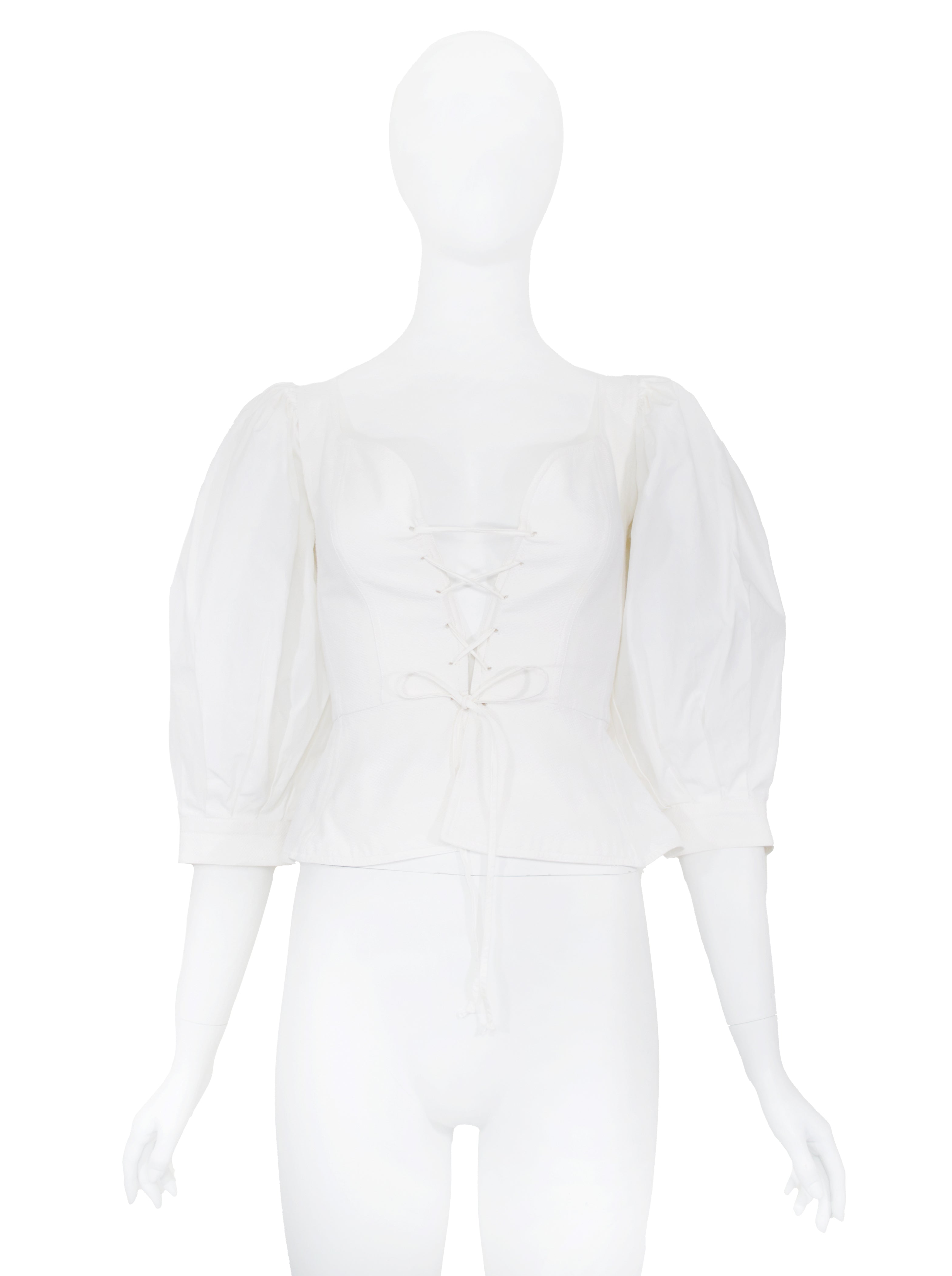Prada SS 1993 Corset Puff Sleeve Blouse