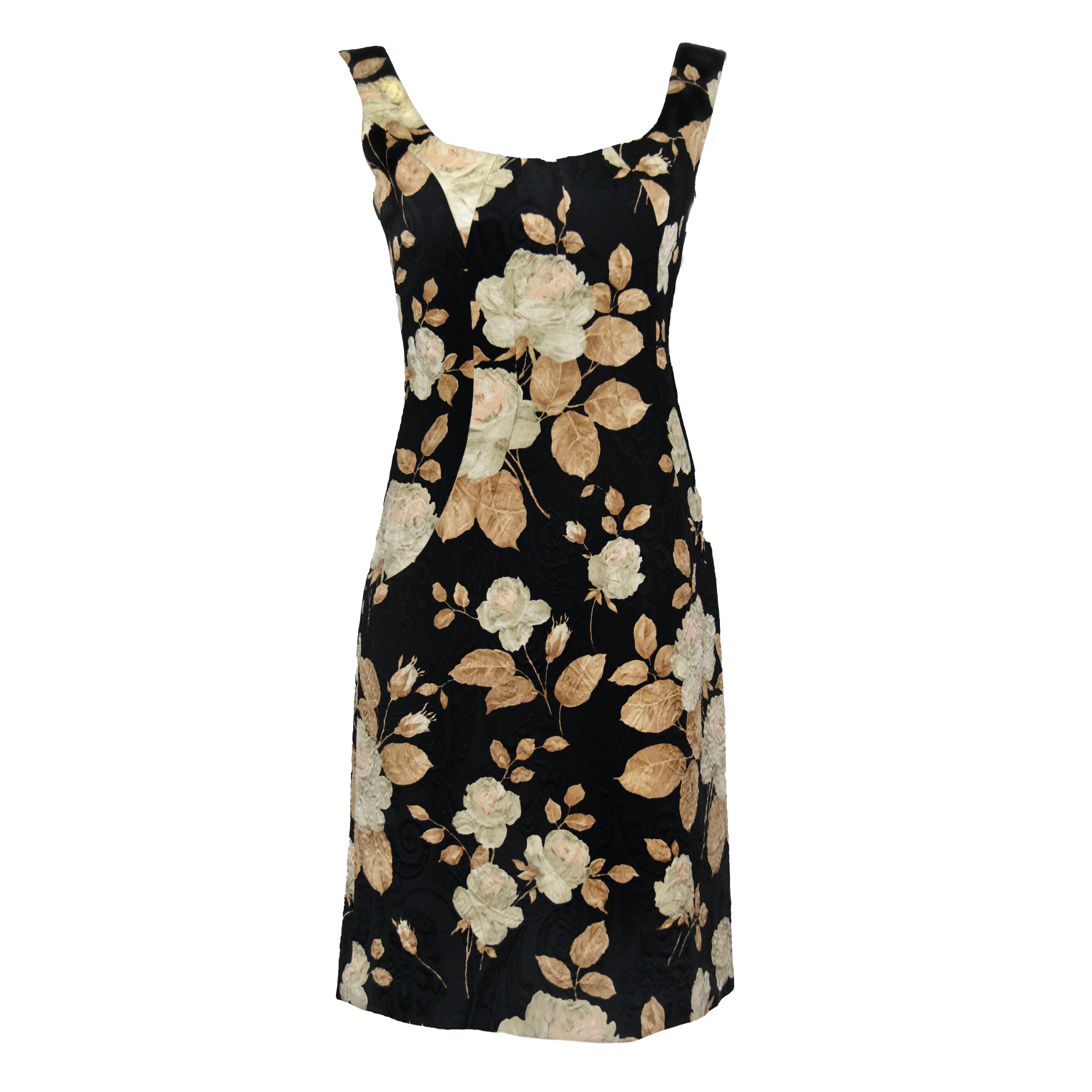 Dolce & Gabbana FW 1997 Embossed Mini Dress with Floral Print