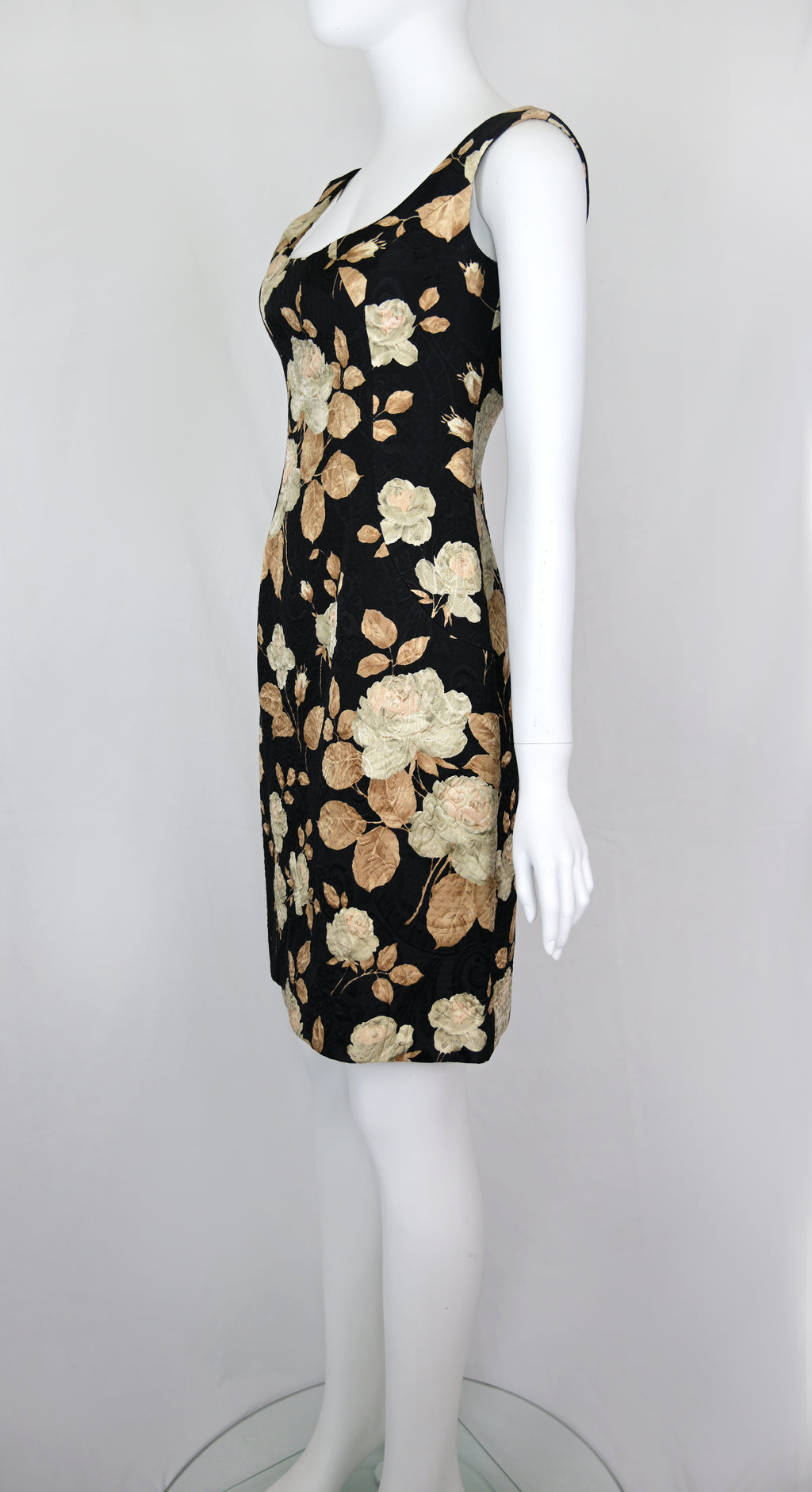 Dolce & Gabbana FW 1997 Embossed Mini Dress with Floral Print