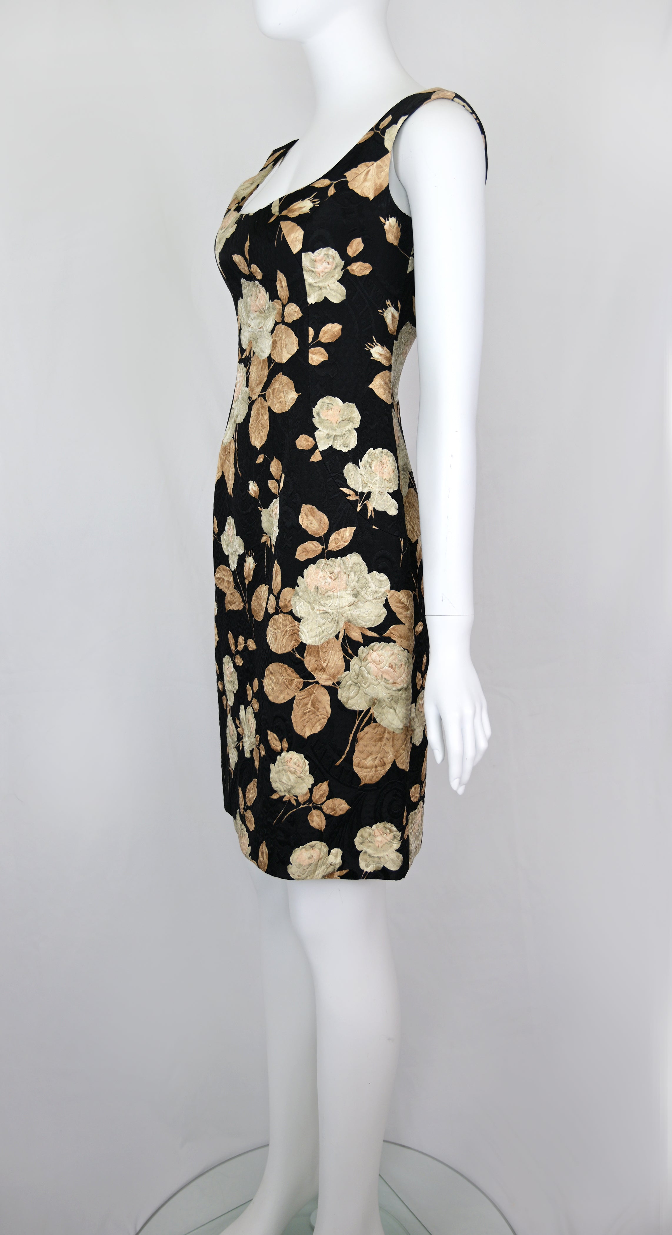 Dolce & Gabbana FW 1997 Embossed Mini Dress with Floral Print