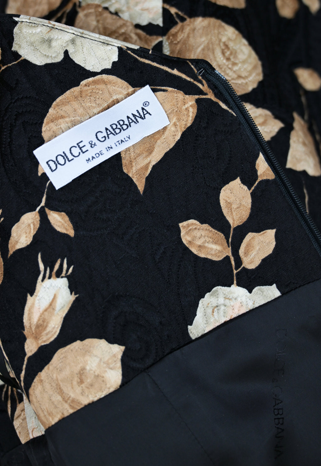 Dolce & Gabbana FW 1997 Embossed Mini Dress with Floral Print