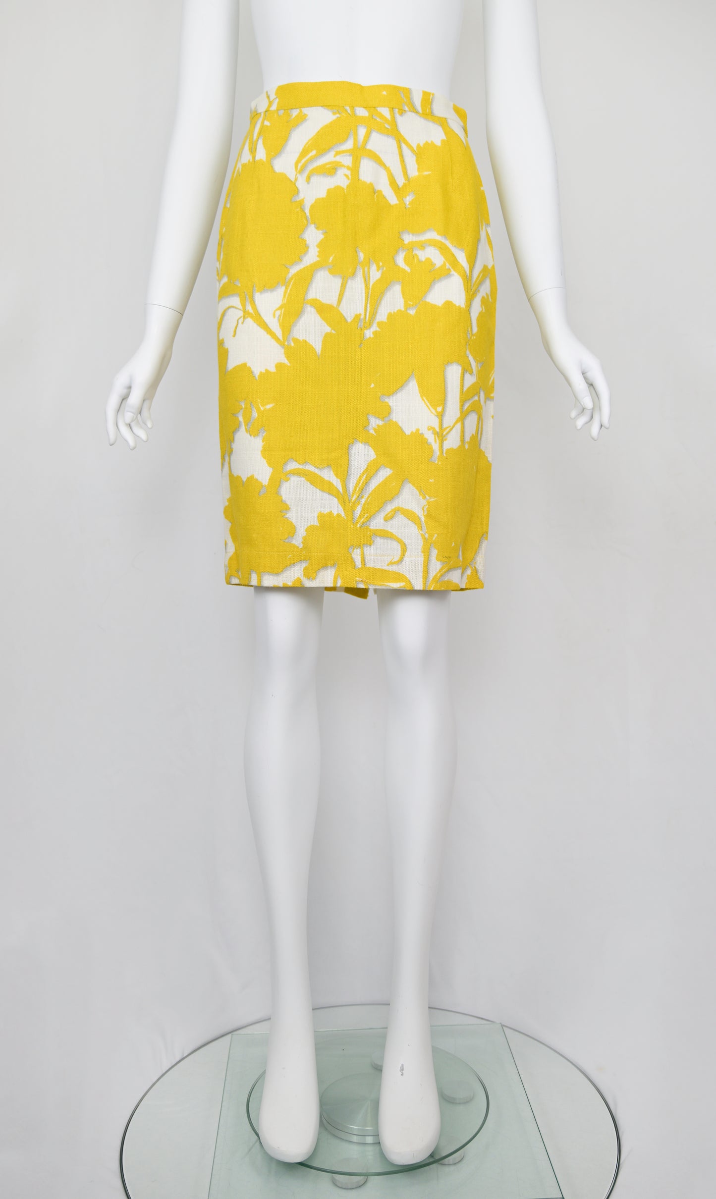 Prada SS 2001 Viscose Botanical Print Skirt