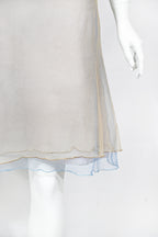 Guy Laroche 1998 Layered Tulle Dress with Embroidered Flowers