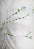 Guy Laroche 1998 Layered Tulle Dress with Embroidered Flowers