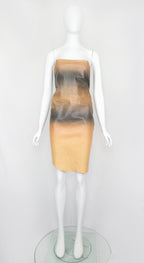 Trussardi Gradient Leather Strapless Dress