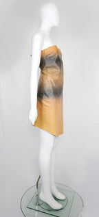 Trussardi Gradient Leather Strapless Dress