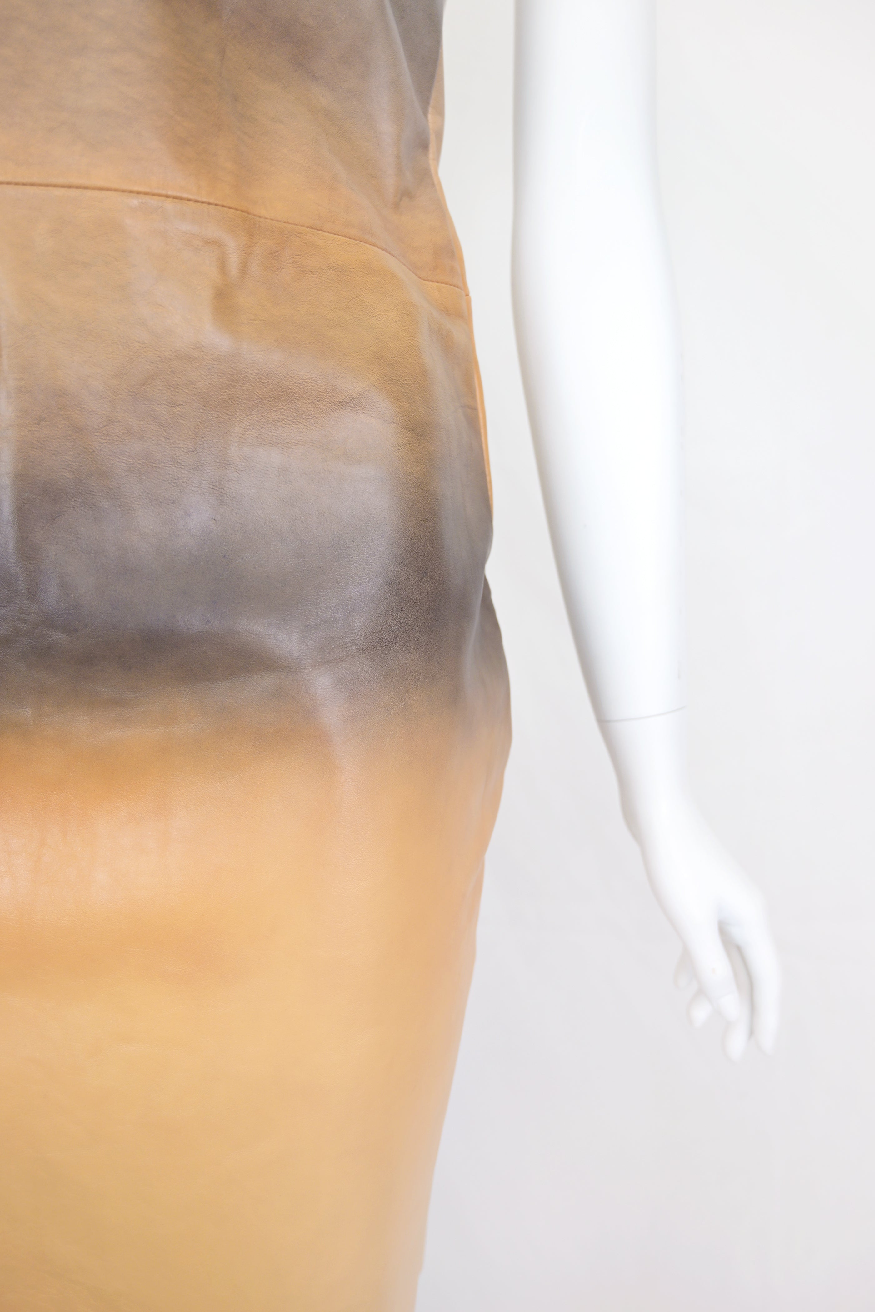 Trussardi Gradient Leather Strapless Dress