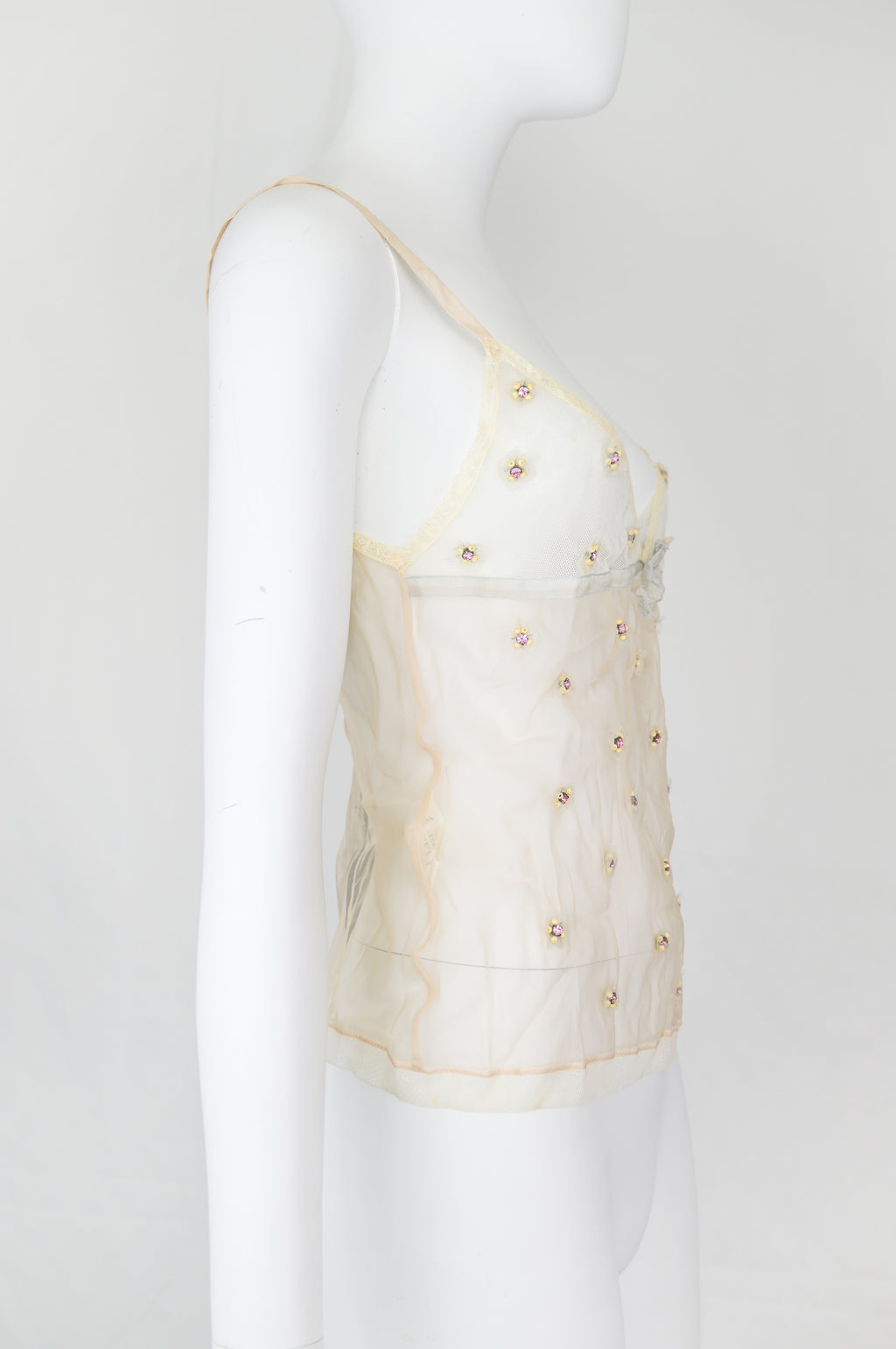 Prada 2004 Embellished Organza Tulle Camisole