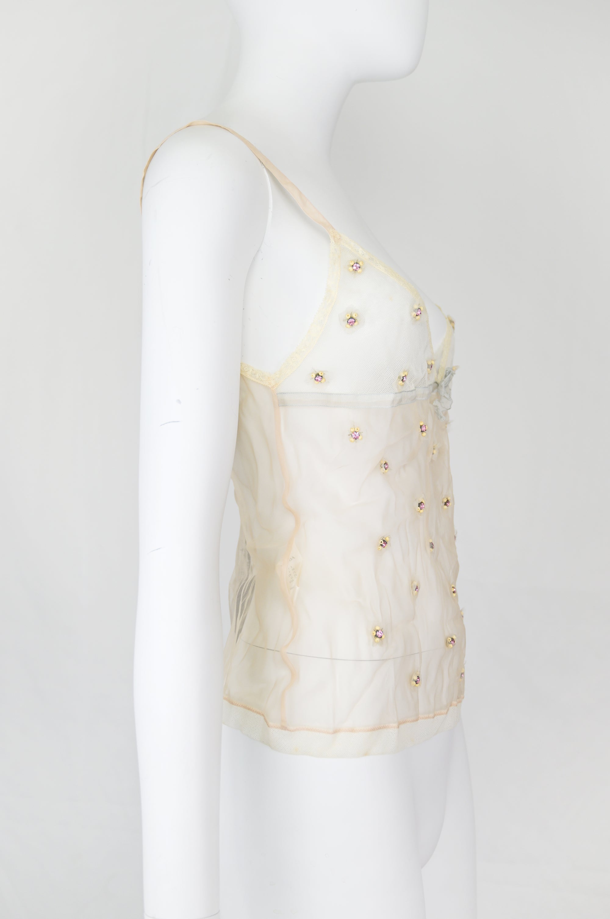 Prada 2004 Embellished Organza Tulle Camisole