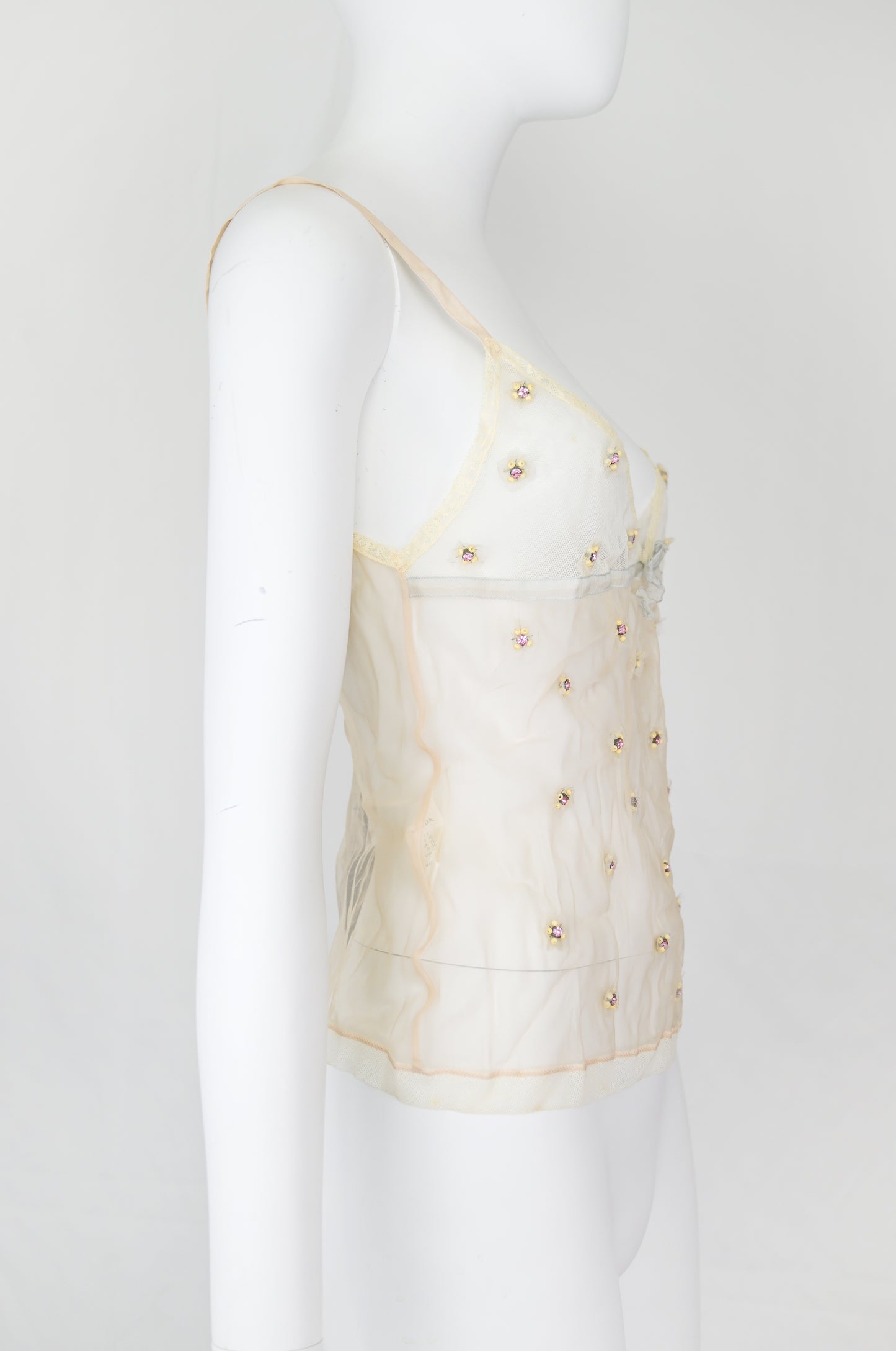 Prada 2004 Embellished Organza Tulle Camisole