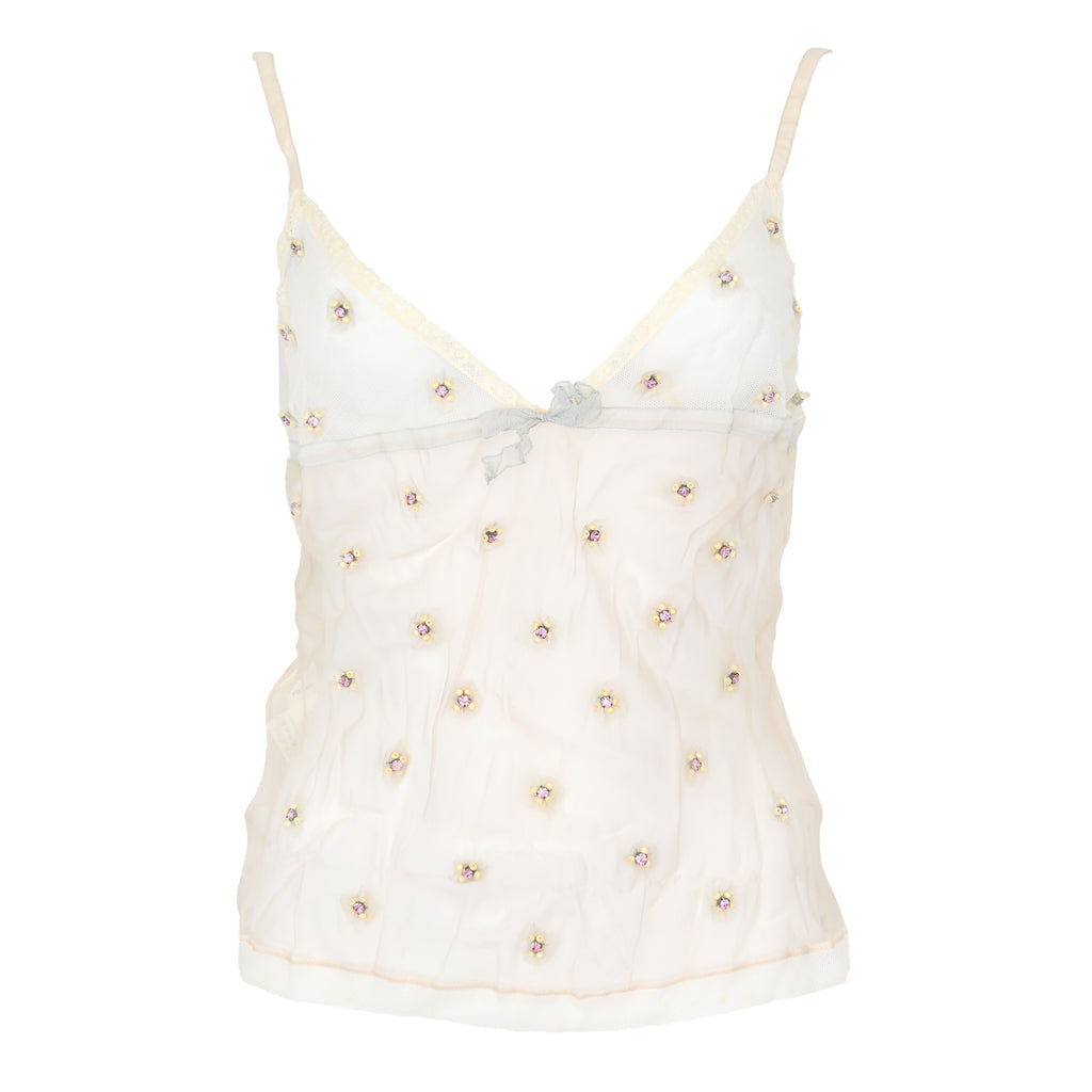 Prada 2004 Embellished Organza Tulle Camisole