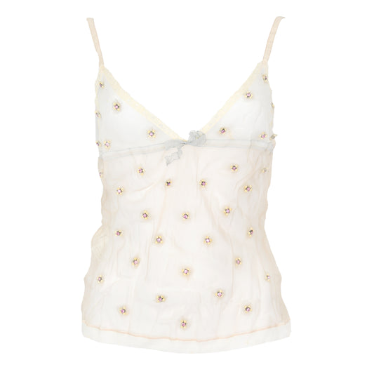 Prada 2004 Embellished Organza Tulle Camisole