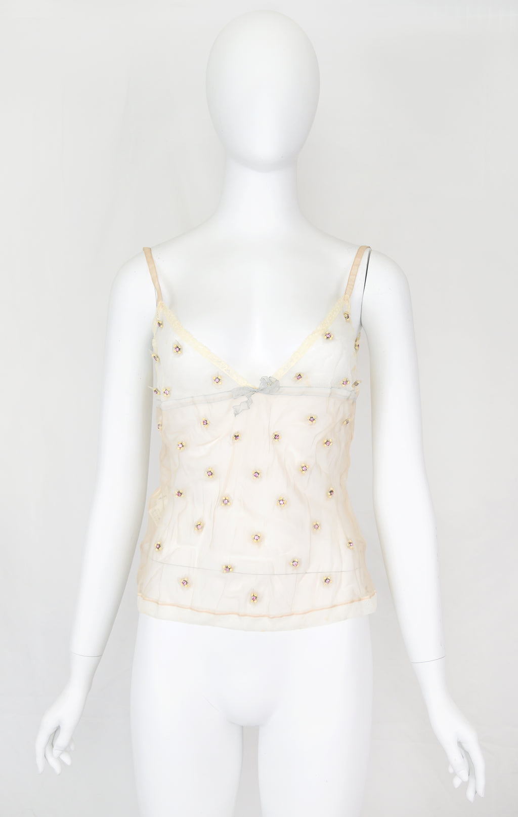 Prada 2004 Embellished Organza Tulle Camisole