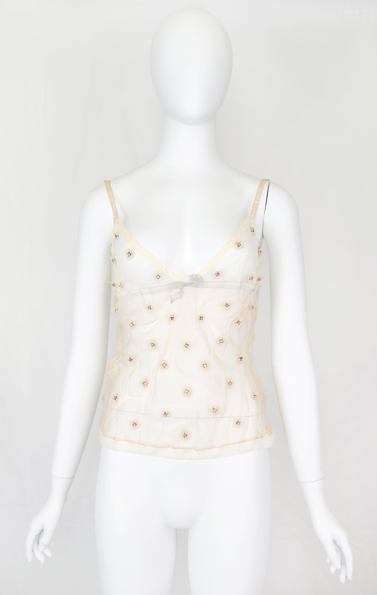 Prada 2004 Embellished Organza Tulle Camisole