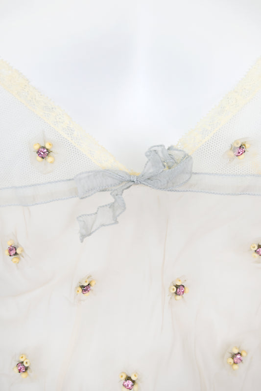 Prada 2004 Embellished Organza Tulle Camisole