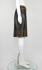 Prada FW 2005 Leather Skirt with Grommets
