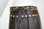 Prada FW 2005 Leather Skirt with Grommets