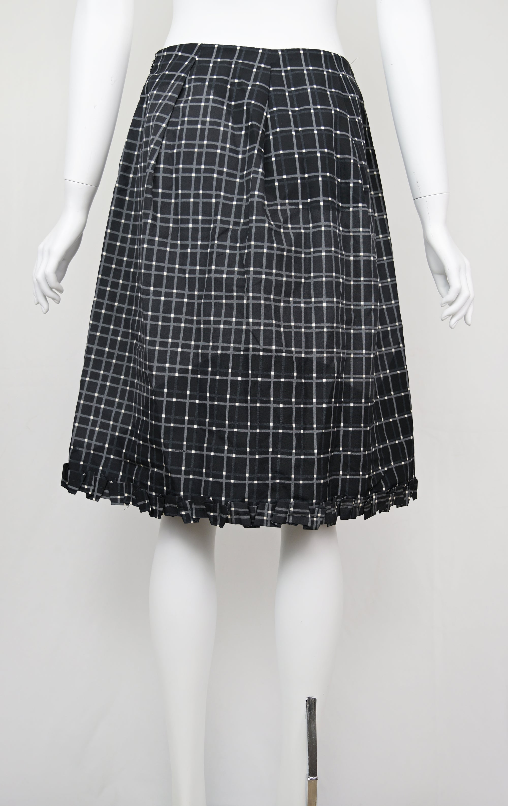 Prada SS 1999 Gradient Checked Silk Skirt