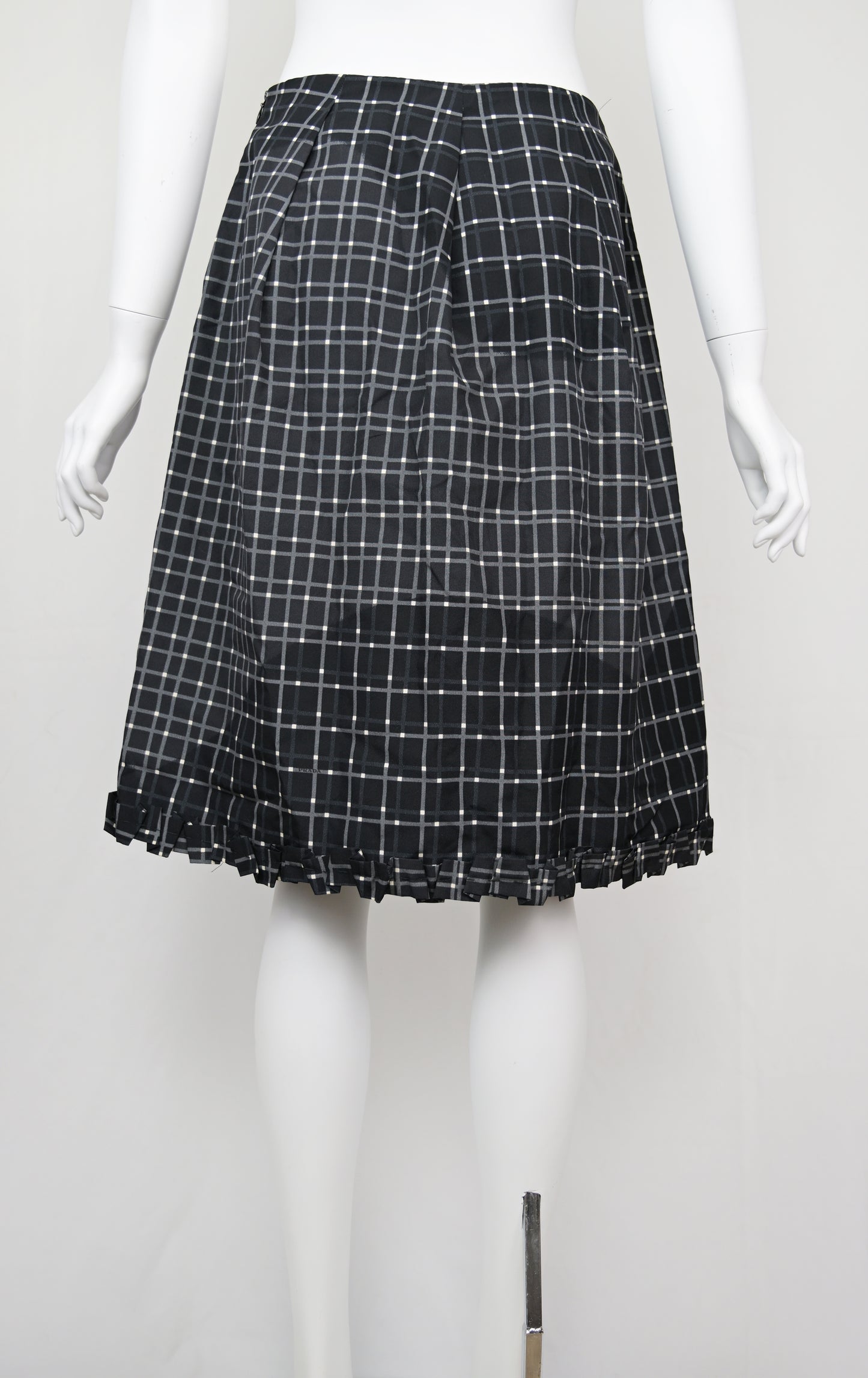 Prada SS 1999 Gradient Checked Silk Skirt