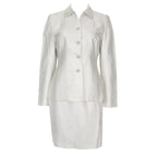 Prada SS 1995 Silver Silk Skirt Suit