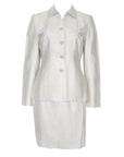 Prada SS 1995 Silver Silk Skirt Suit
