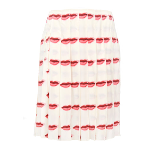 Prada SS 2000 Kiss Print Silk Skirt