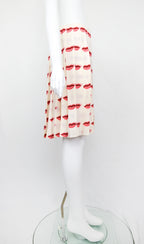 Prada SS 2000 Kiss Print Silk Skirt