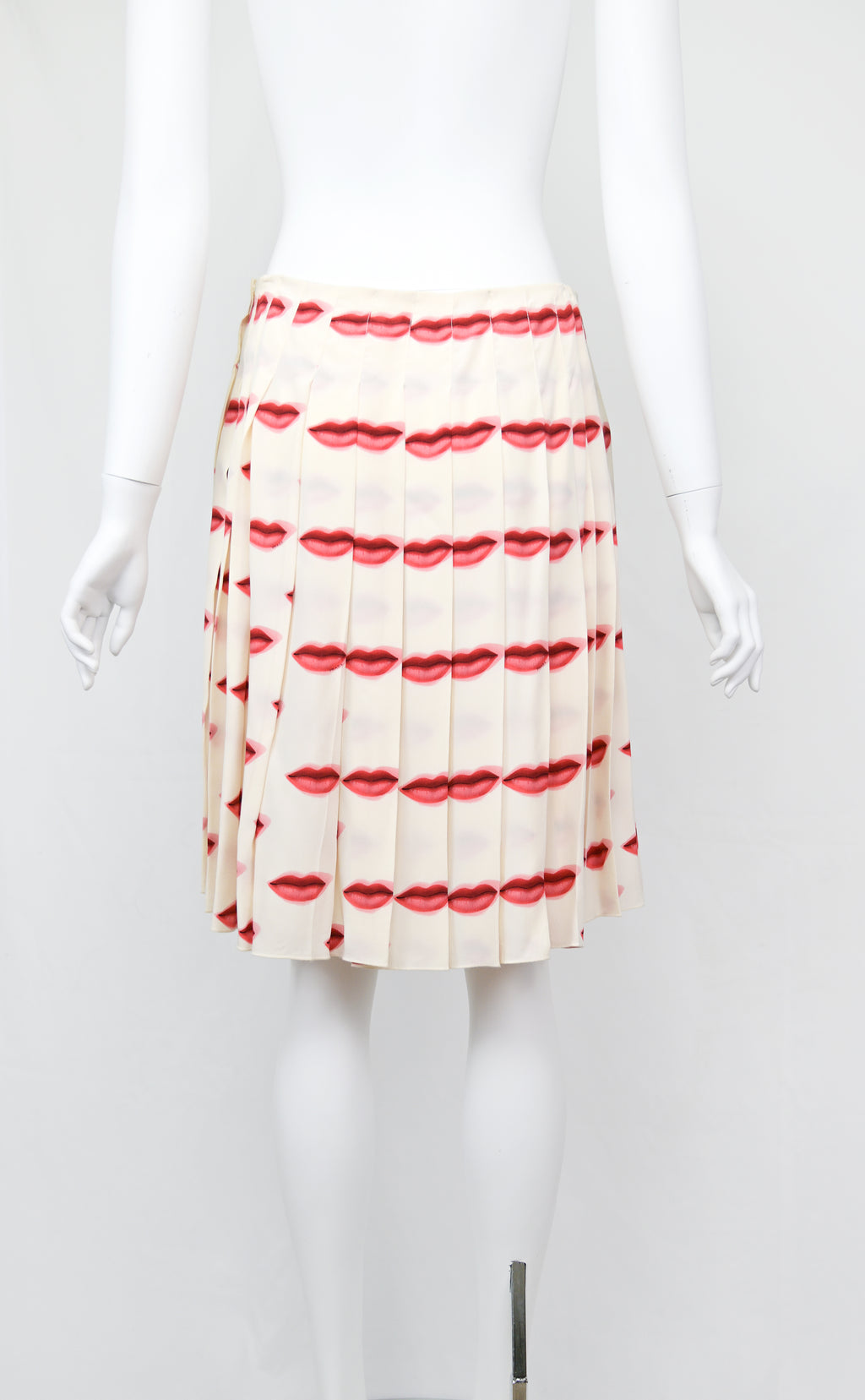 Prada SS 2000 Kiss Print Silk Skirt
