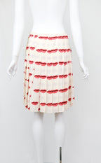Prada SS 2000 Kiss Print Silk Skirt