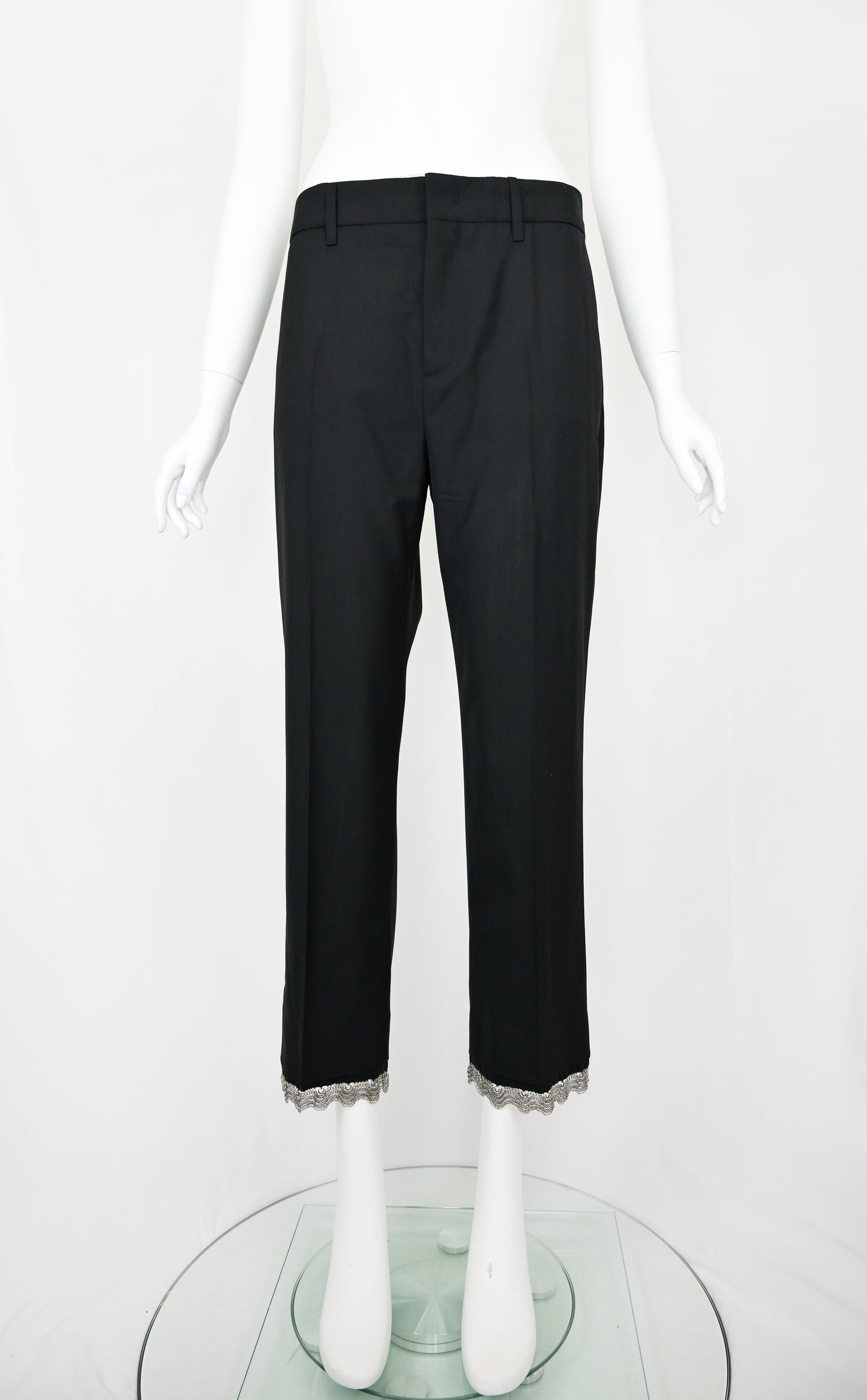 Prada Chainmail Hem Trim Trousers