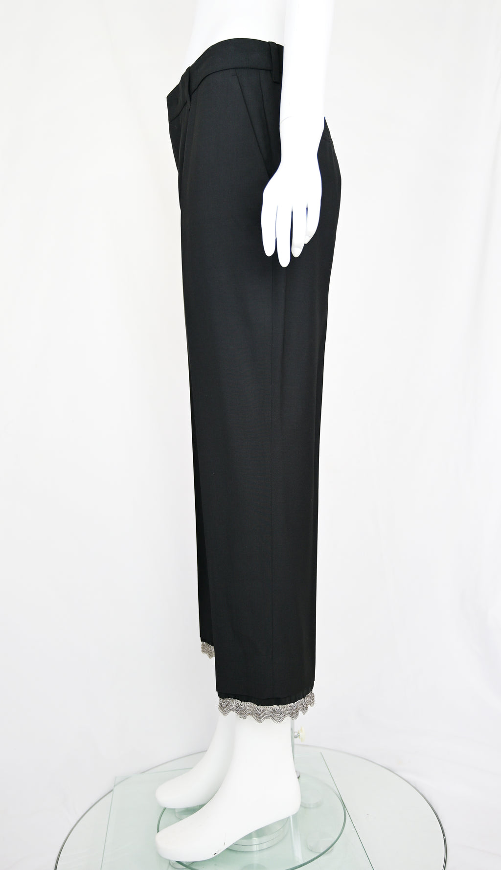 Prada Chainmail Hem Trim Trousers
