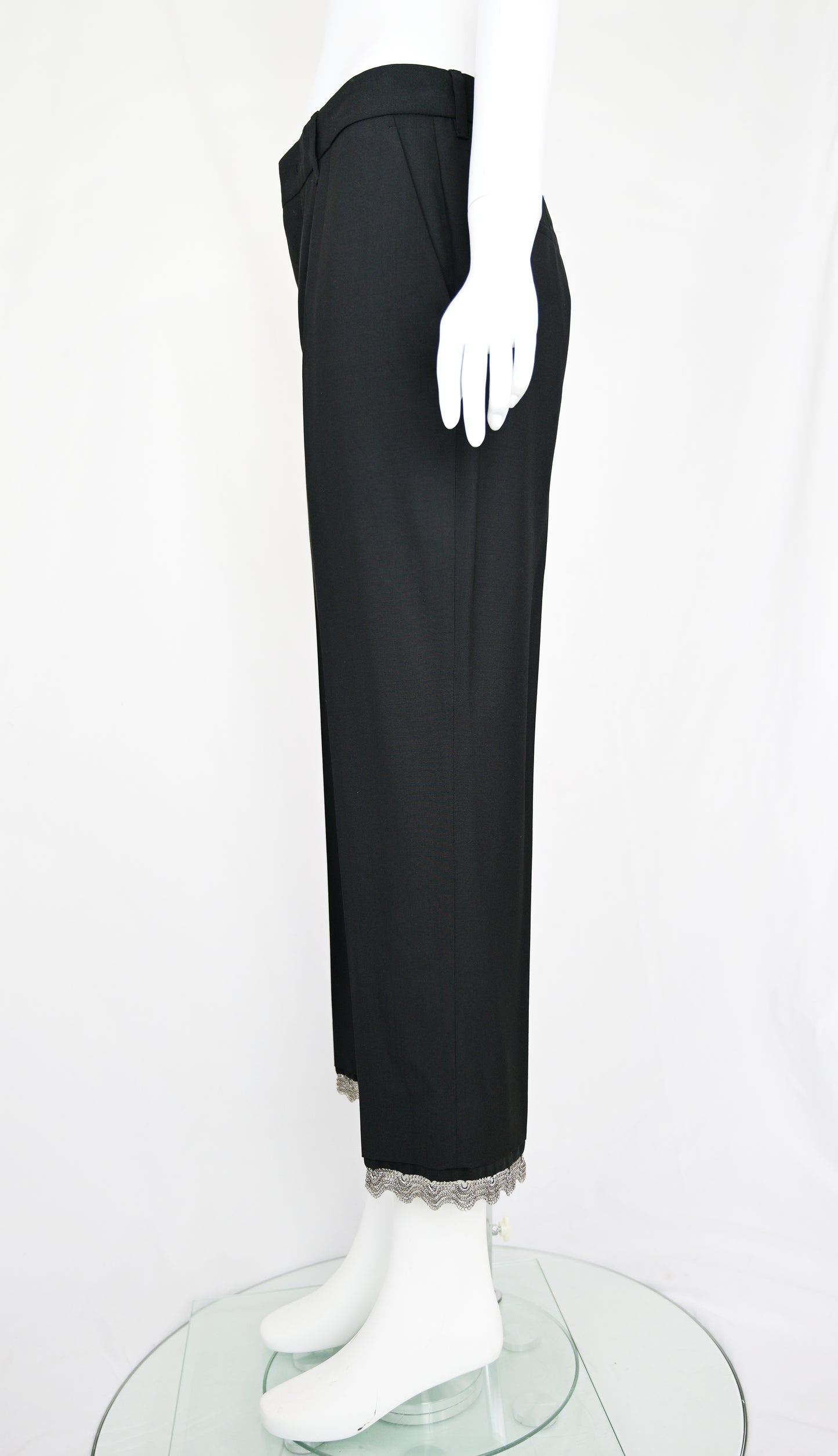 Prada Chainmail Hem Trim Trousers