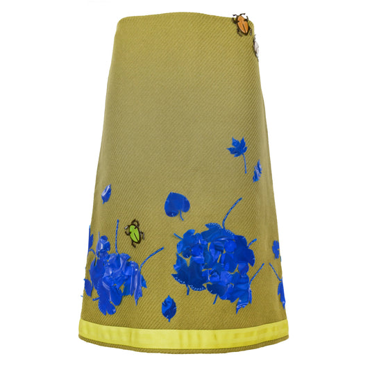 Prada FW 1999 Embellished Wool Skirt