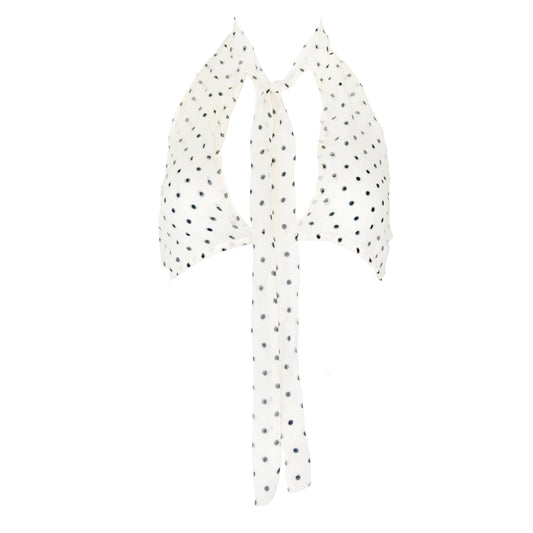 Prada SS 2000 Chiffon Silk Polka Dot Halter Top