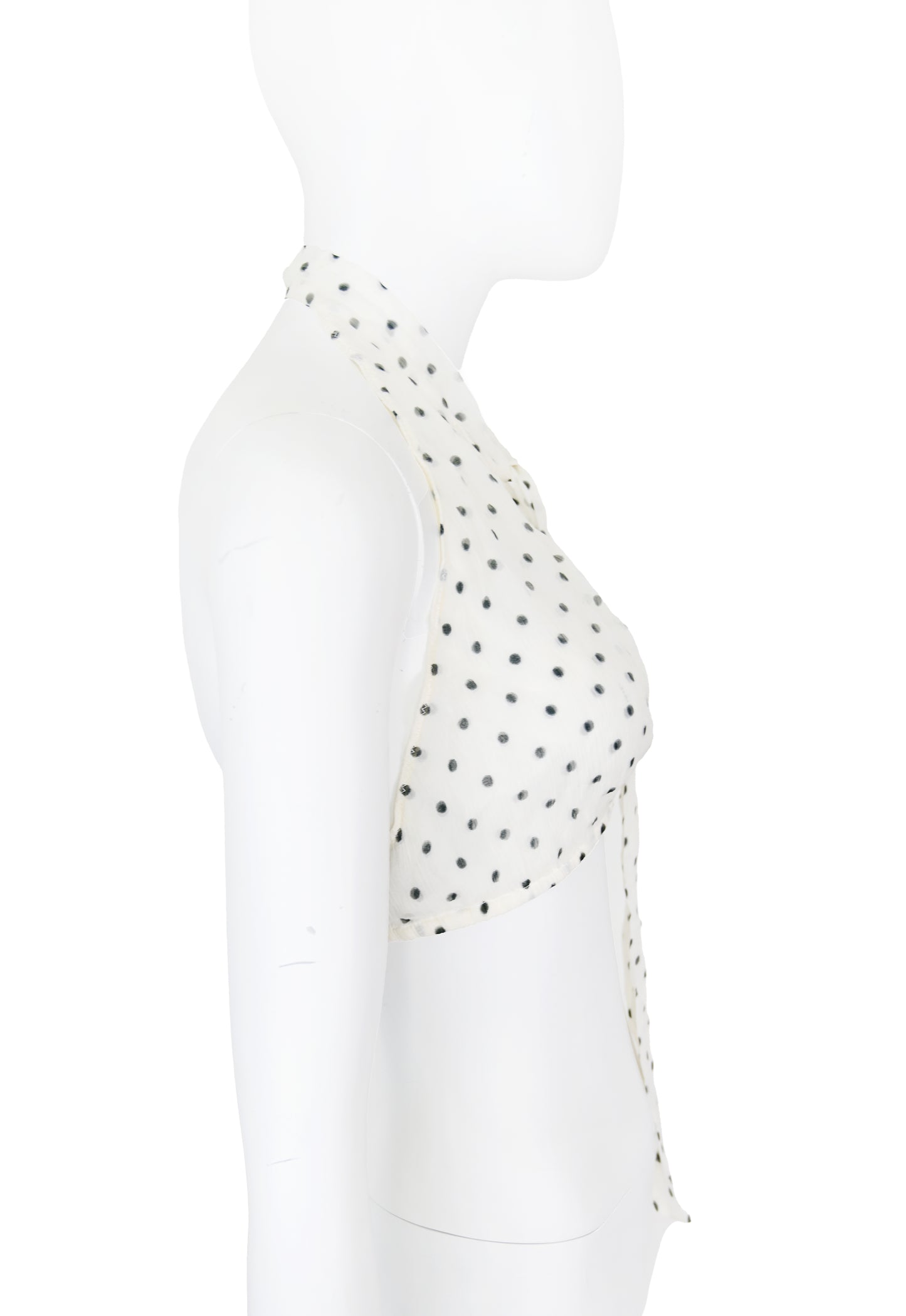 Prada SS 2000 Chiffon Silk Polka Dot Halter Top