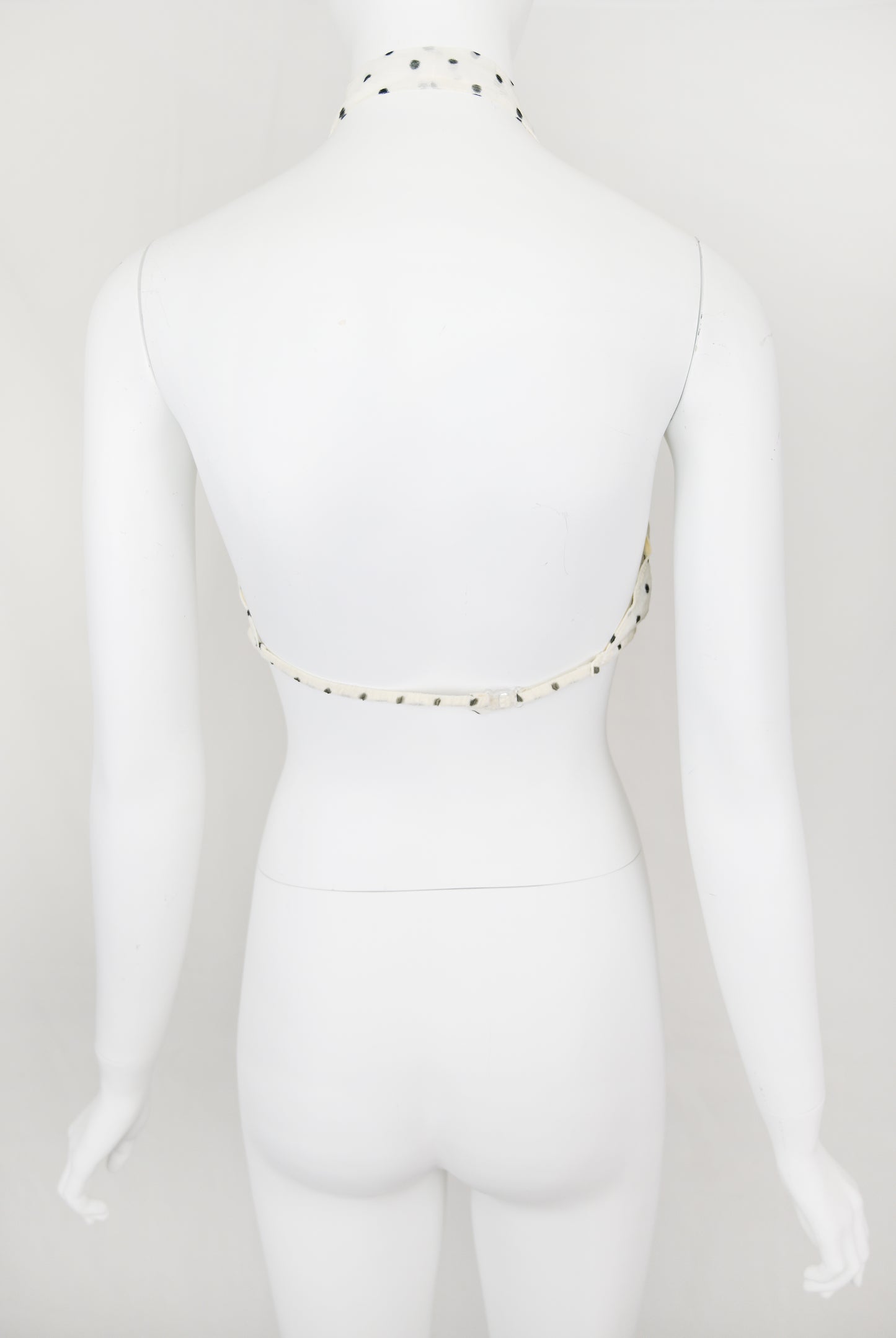 Prada SS 2000 Chiffon Silk Polka Dot Halter Top