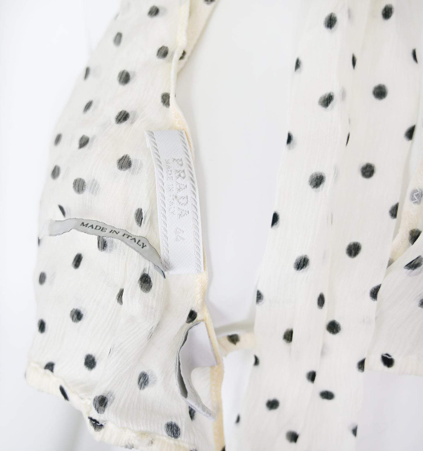 Prada SS 2000 Chiffon Silk Polka Dot Halter Top