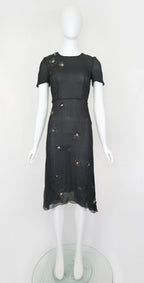 Prada FW 2000 Chiffon Silk Flower Dress